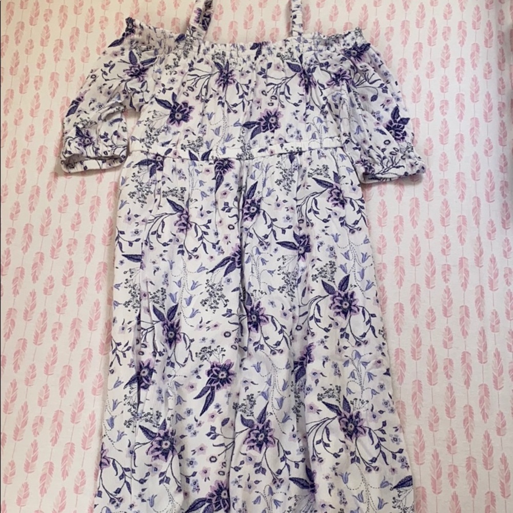👗 Long floral off the shoulder dress with straps